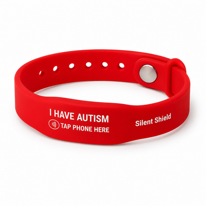 Silent Shield NFC Wristband | Emergency ID Bracelet for Kids & Autism Safety