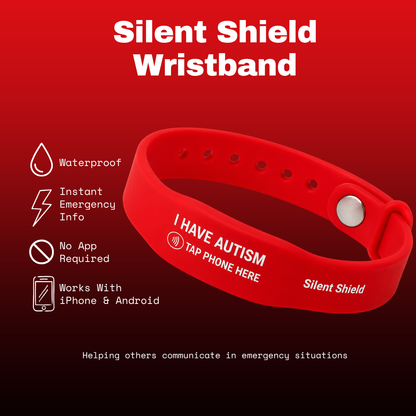 Silent Shield NFC Wristband | Emergency ID Bracelet for Kids & Autism Safety