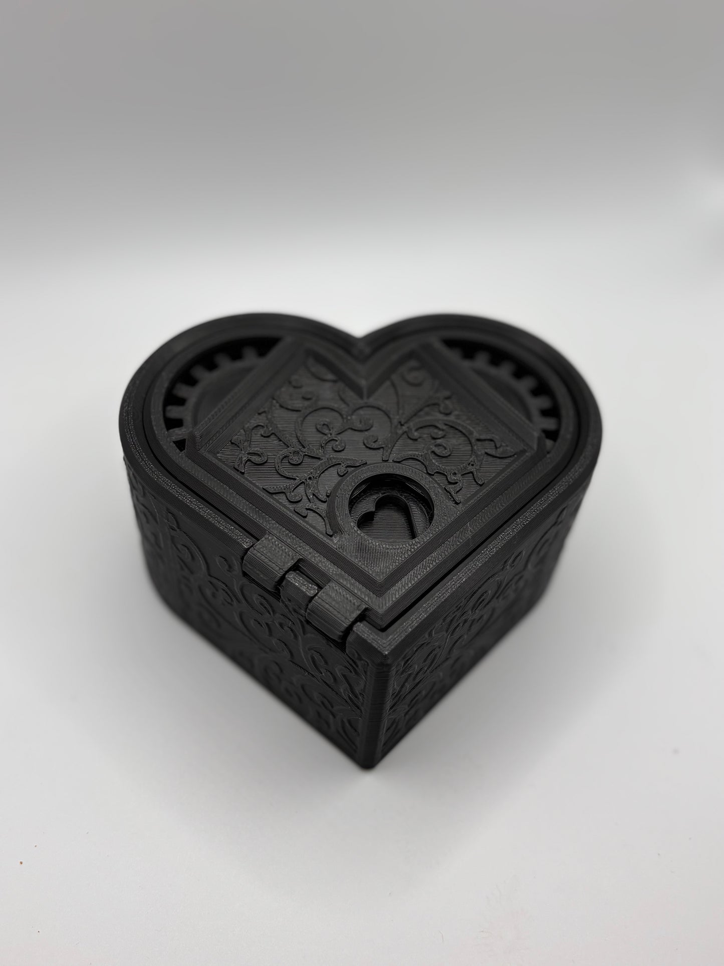 Gear Heart Locking Container and Key / Heart Gift Box