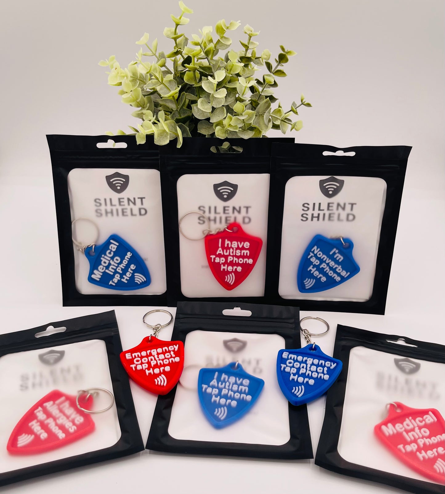 Silent Shield™ NFC Emergency Info Tag – Customizable Medical Alert Keychain