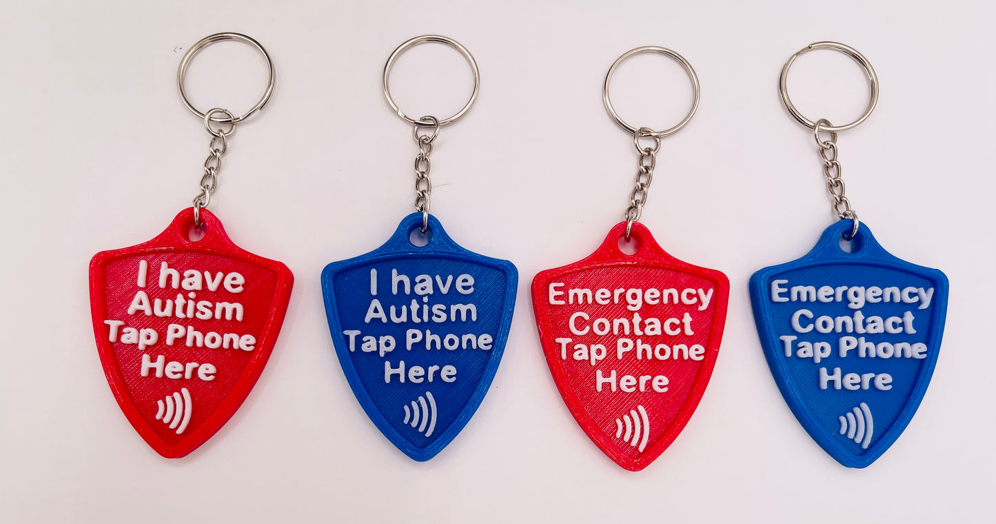 Silent Shield™ NFC Emergency Info Tag – Customizable Medical Alert Keychain