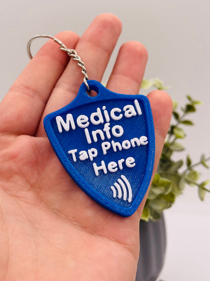 Silent Shield™ NFC Emergency Info Tag – Customizable Medical Alert Keychain